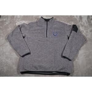 Indianapolis Colts Pullover Mens XL Gray Antigua NFL Quarter Zip Sweater Jacket